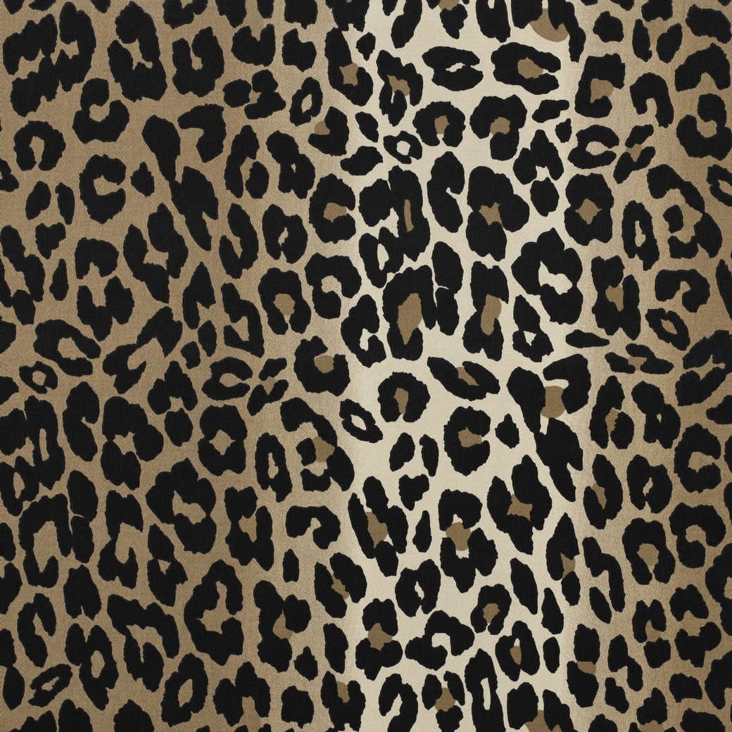 Stretch katoen twill luipaardprint bruin
