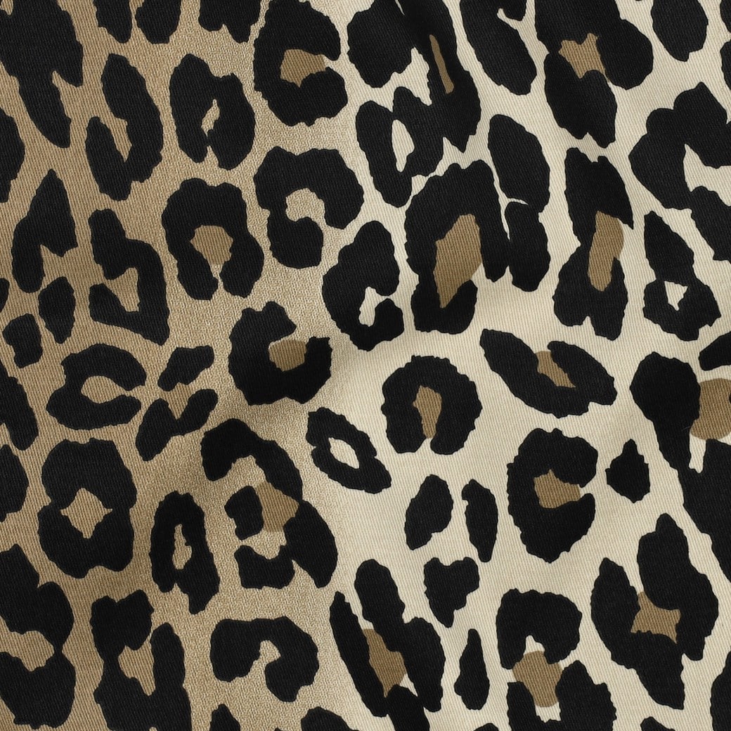 Stretch katoen twill luipaardprint bruin