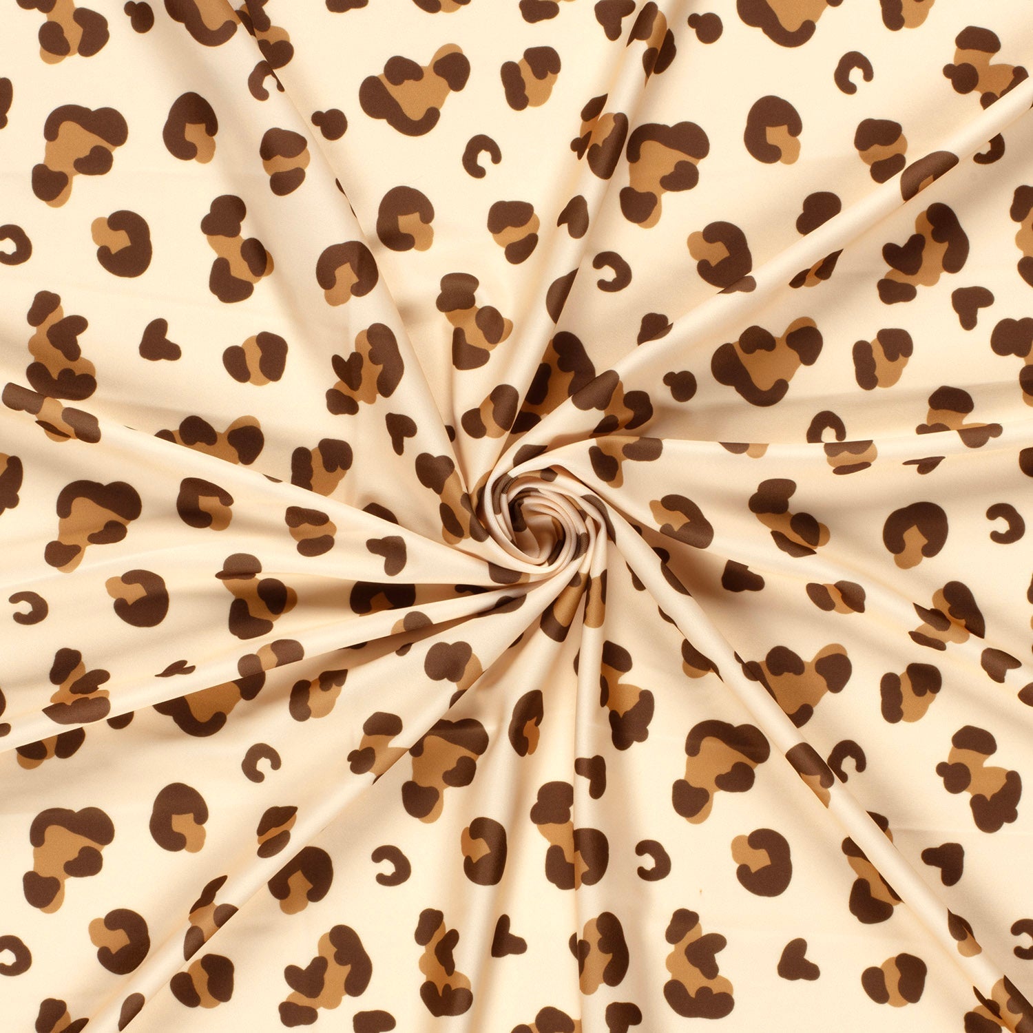 Swimwear lycra recycled jersey UPF50  panterprint beige
