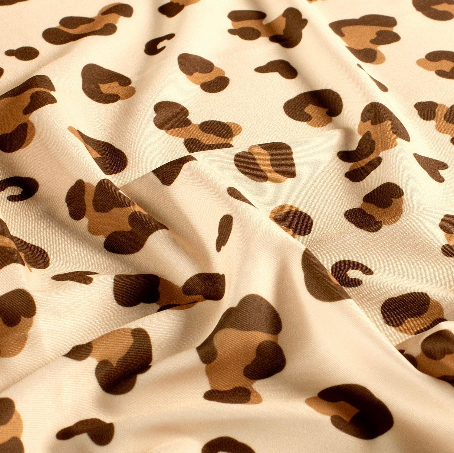 Swimwear lycra recycled jersey UPF50  panterprint beige