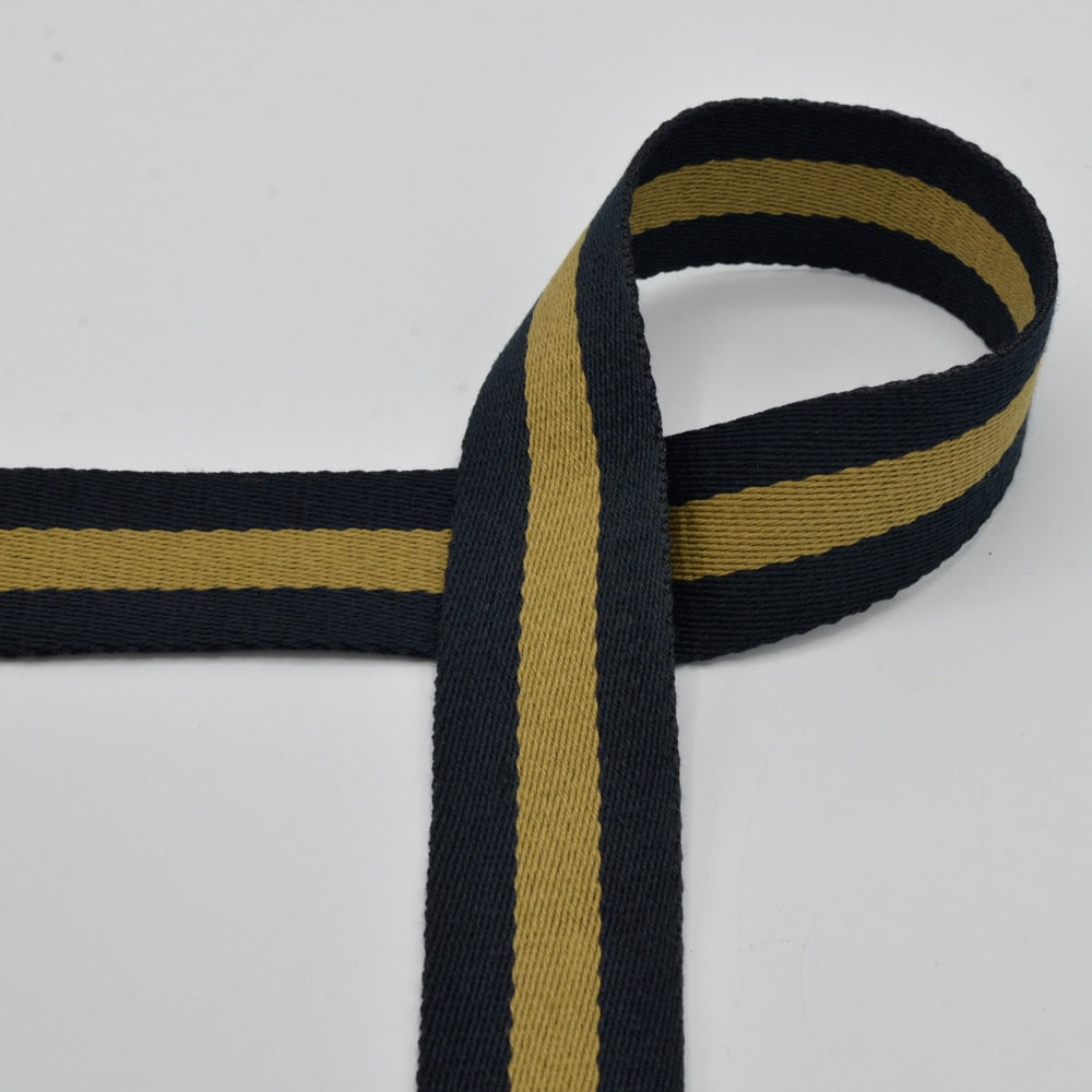 Tassenband 40mm zwart/goud