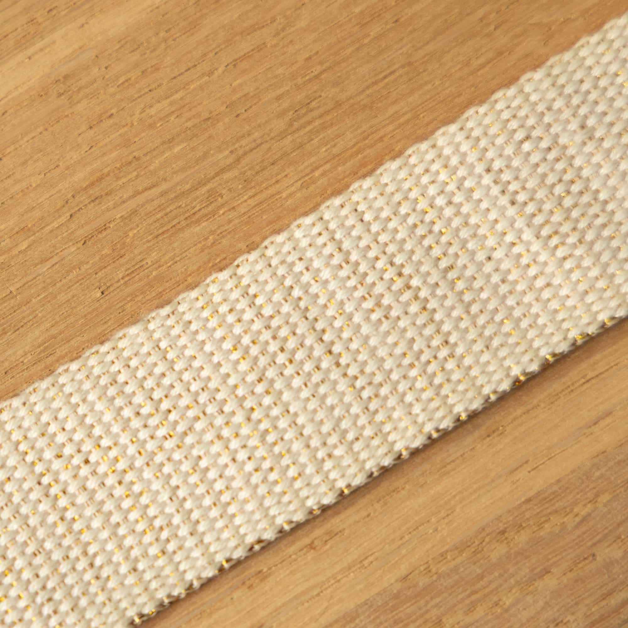 Tassenband beige lurex 30mm