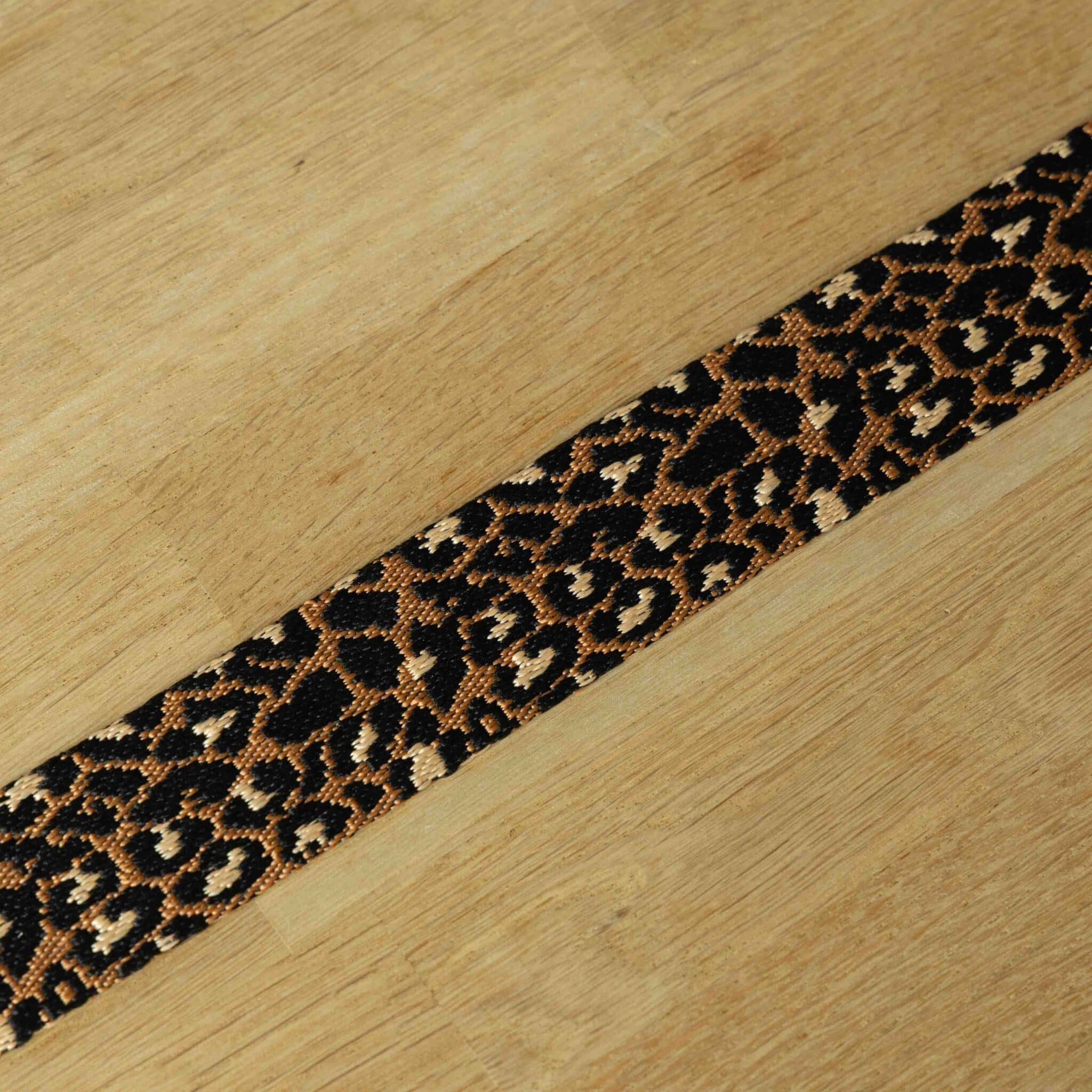 Tassenband luipaardprint 38mm bruin