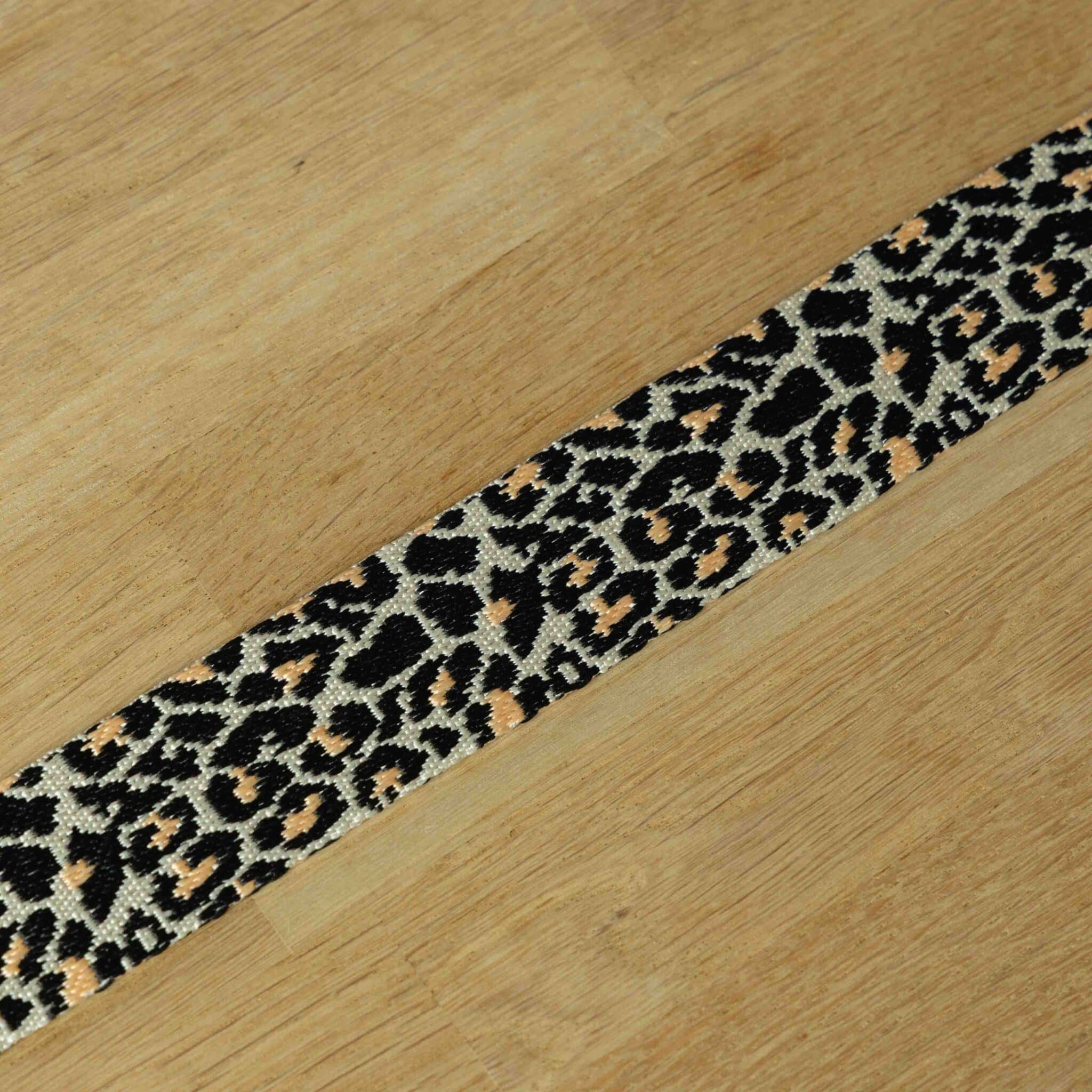 Tassenband luipaardprint 38mm offwhite