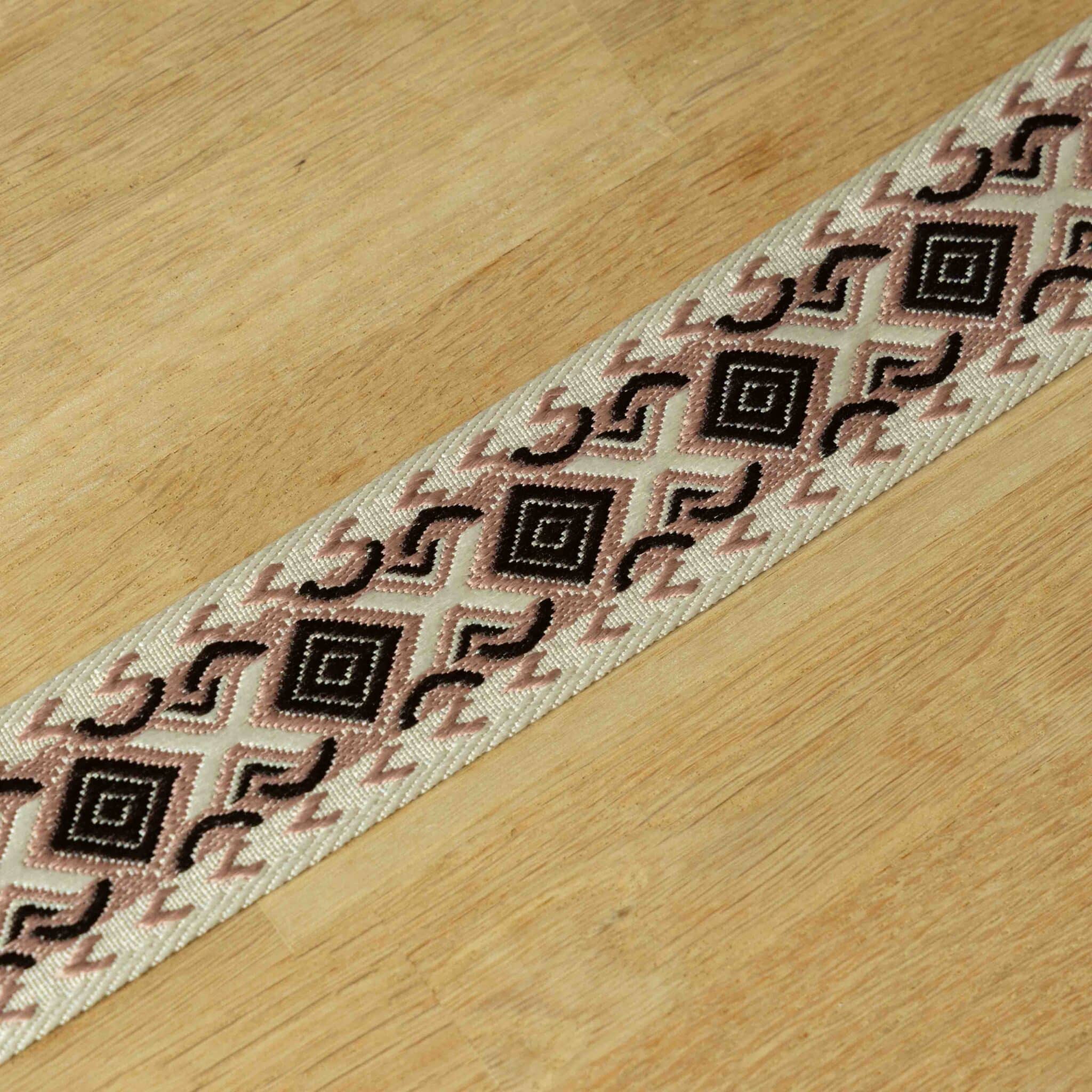 Tassenband print 50mm oudroze