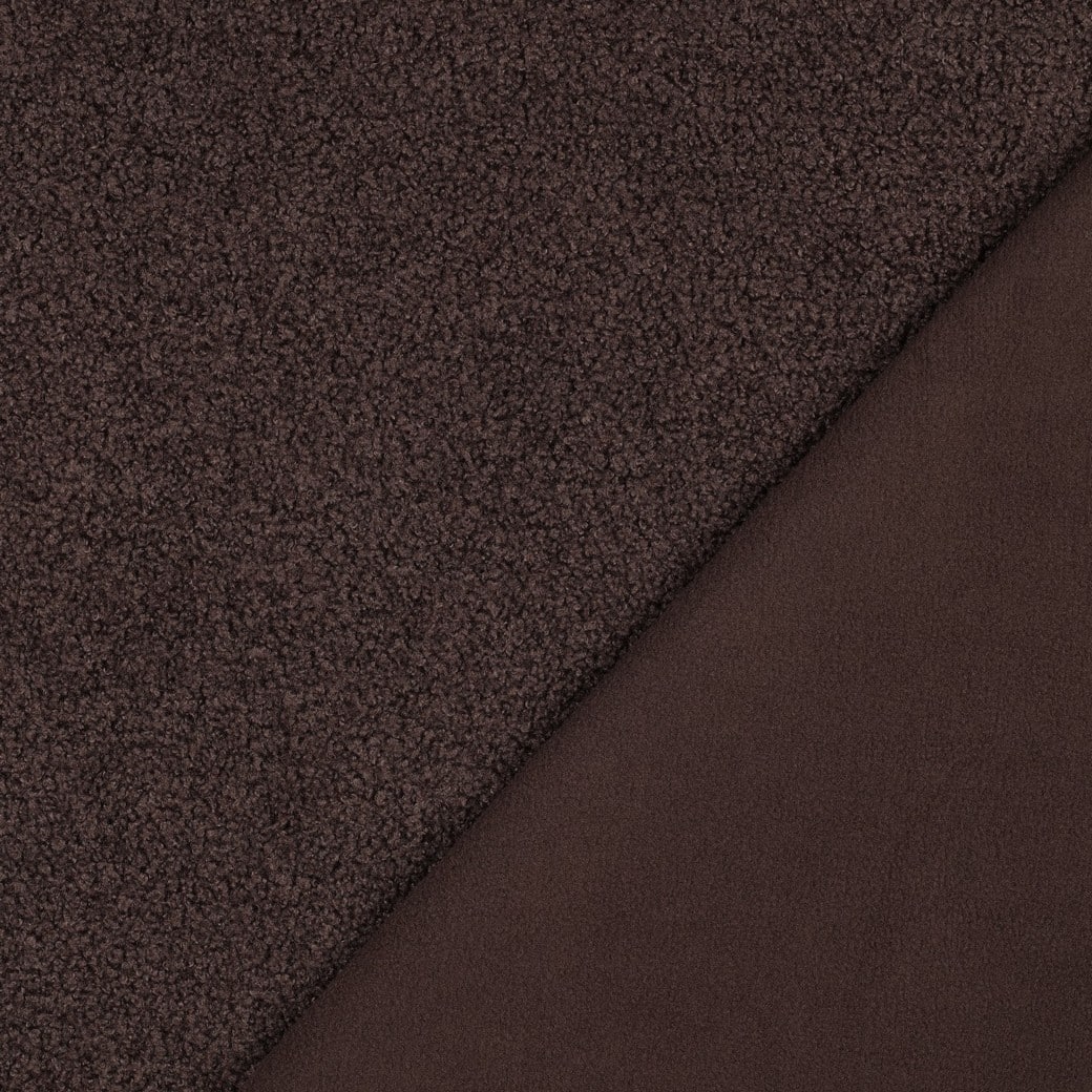 Teddy fleece double sided donkerbruin
