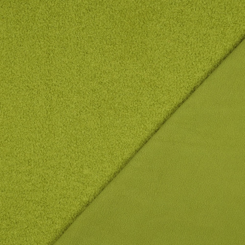 Teddy fleece double sided limegroen