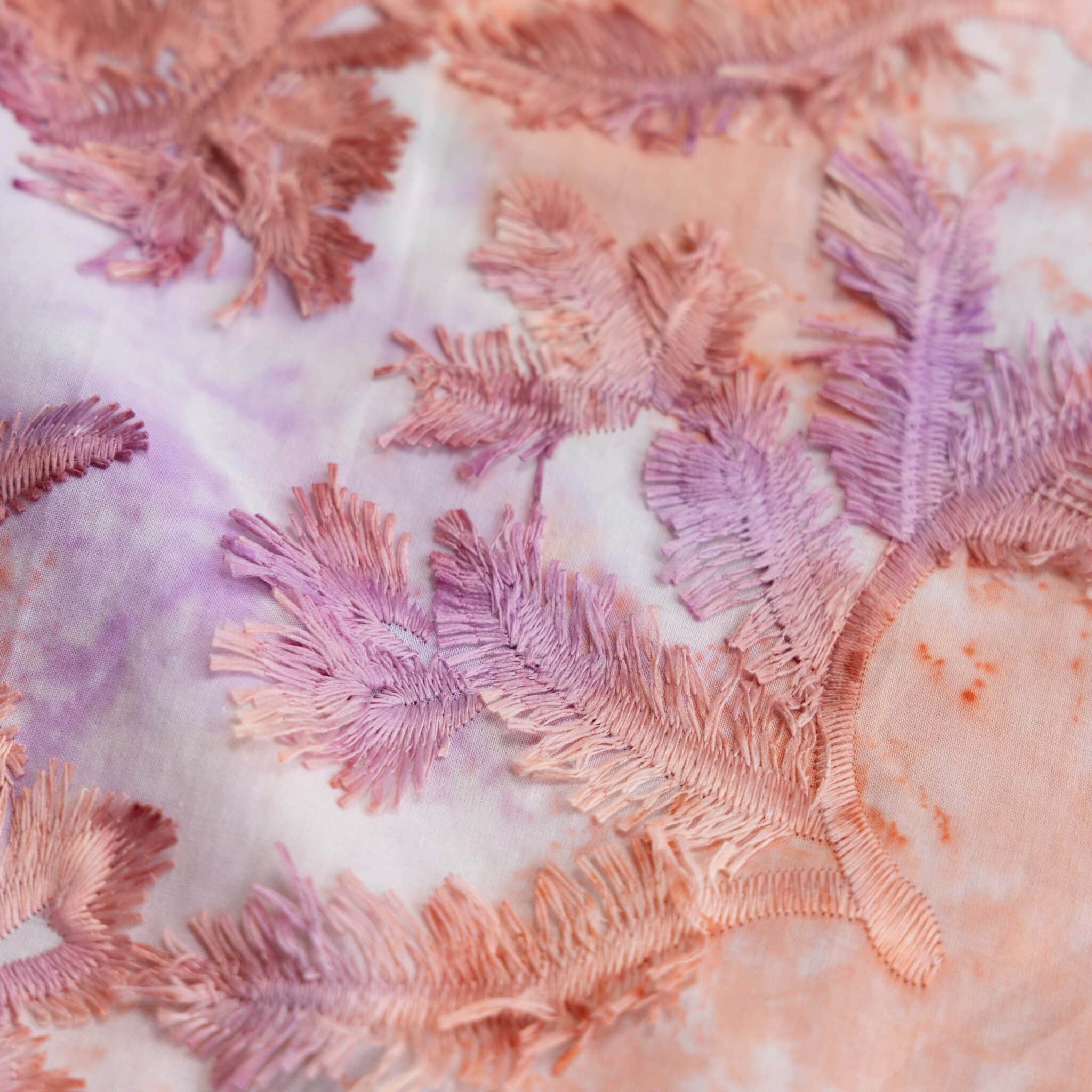 Tie dye ruffle palmbomen perzik
