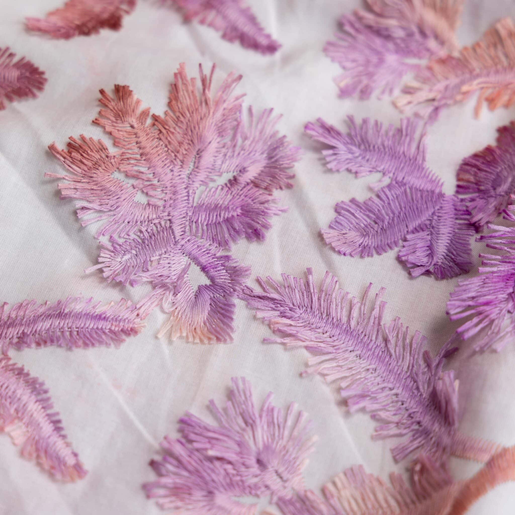 Tie dye ruffle palmbomen perzik