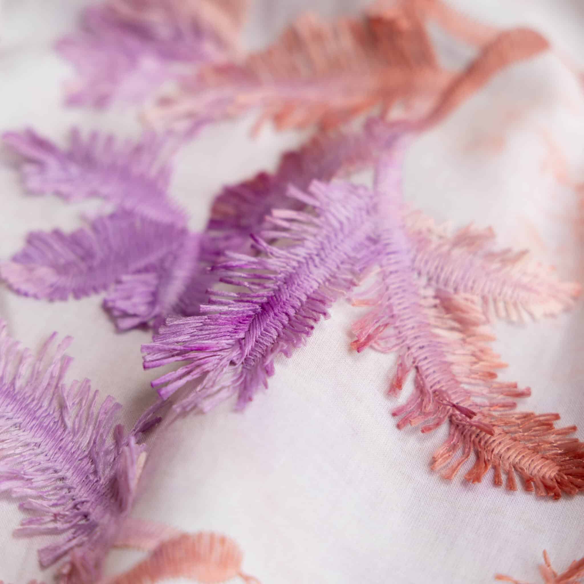 Tie dye ruffle palmbomen perzik