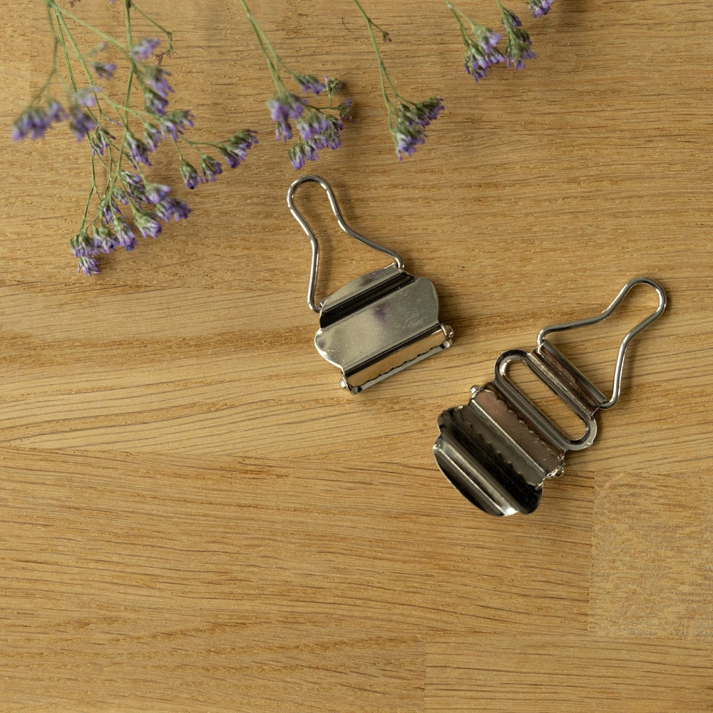 Tuinbroek gesp 25mm zilver (set van 2)