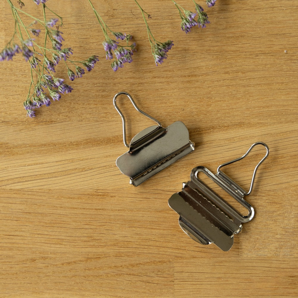 Tuinbroek gesp 40mm zilver (set van 2)