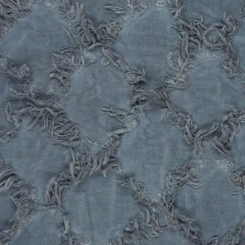 Vintage jacquard ruffle diamonds jeansblauw