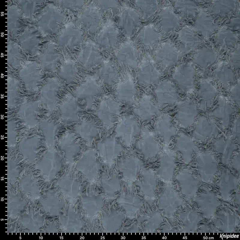 Vintage jacquard ruffle diamonds jeansblauw
