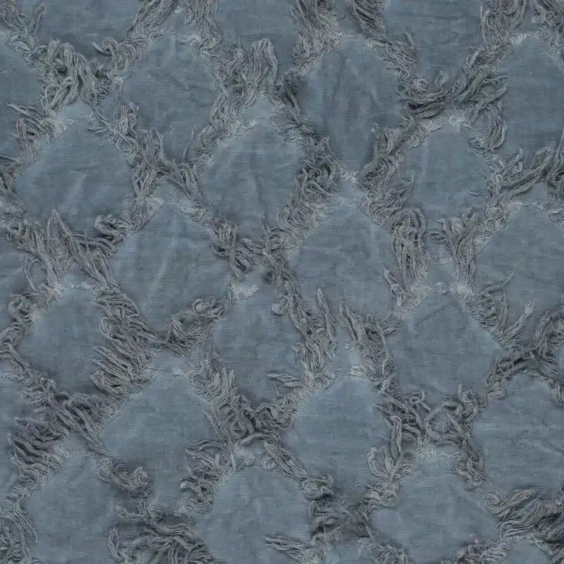 Vintage jacquard ruffle diamonds jeansblauw