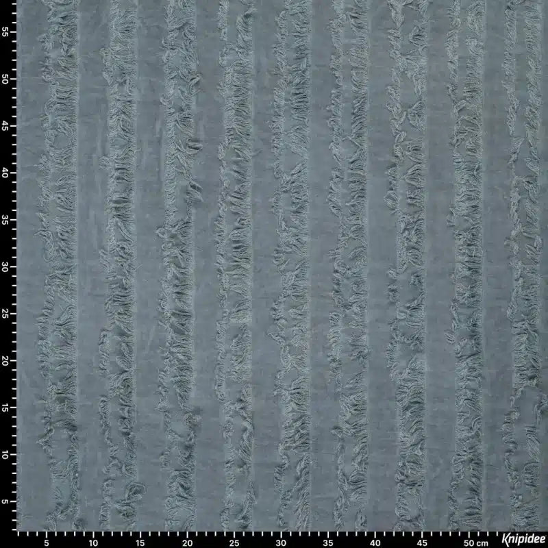 Vintage jacquard ruffle strepen jeansblauw