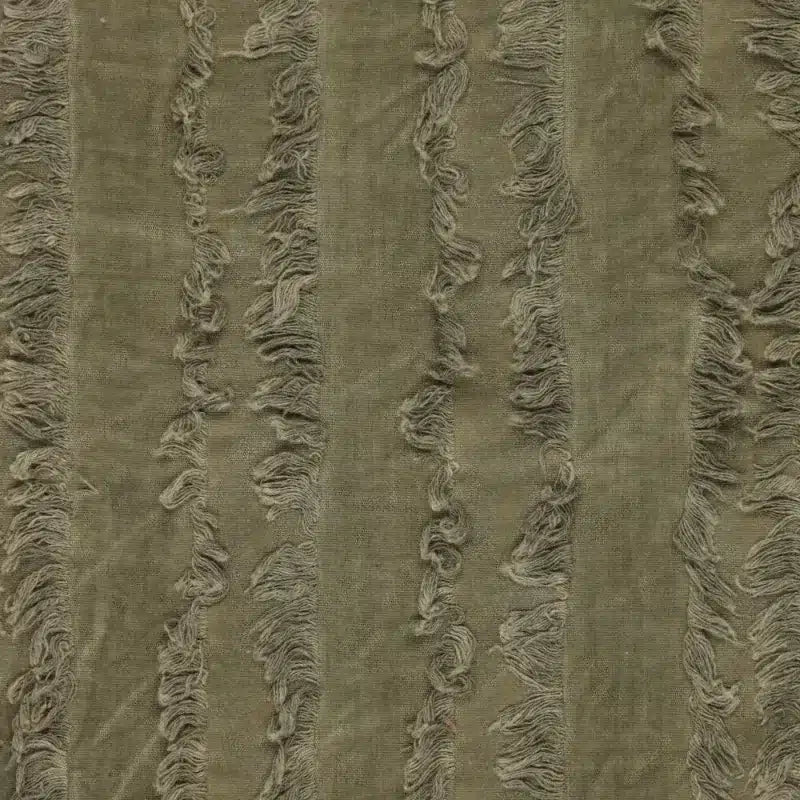 Vintage jacquard ruffle strepen legergroen