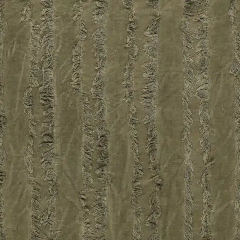 Vintage jacquard ruffle strepen legergroen