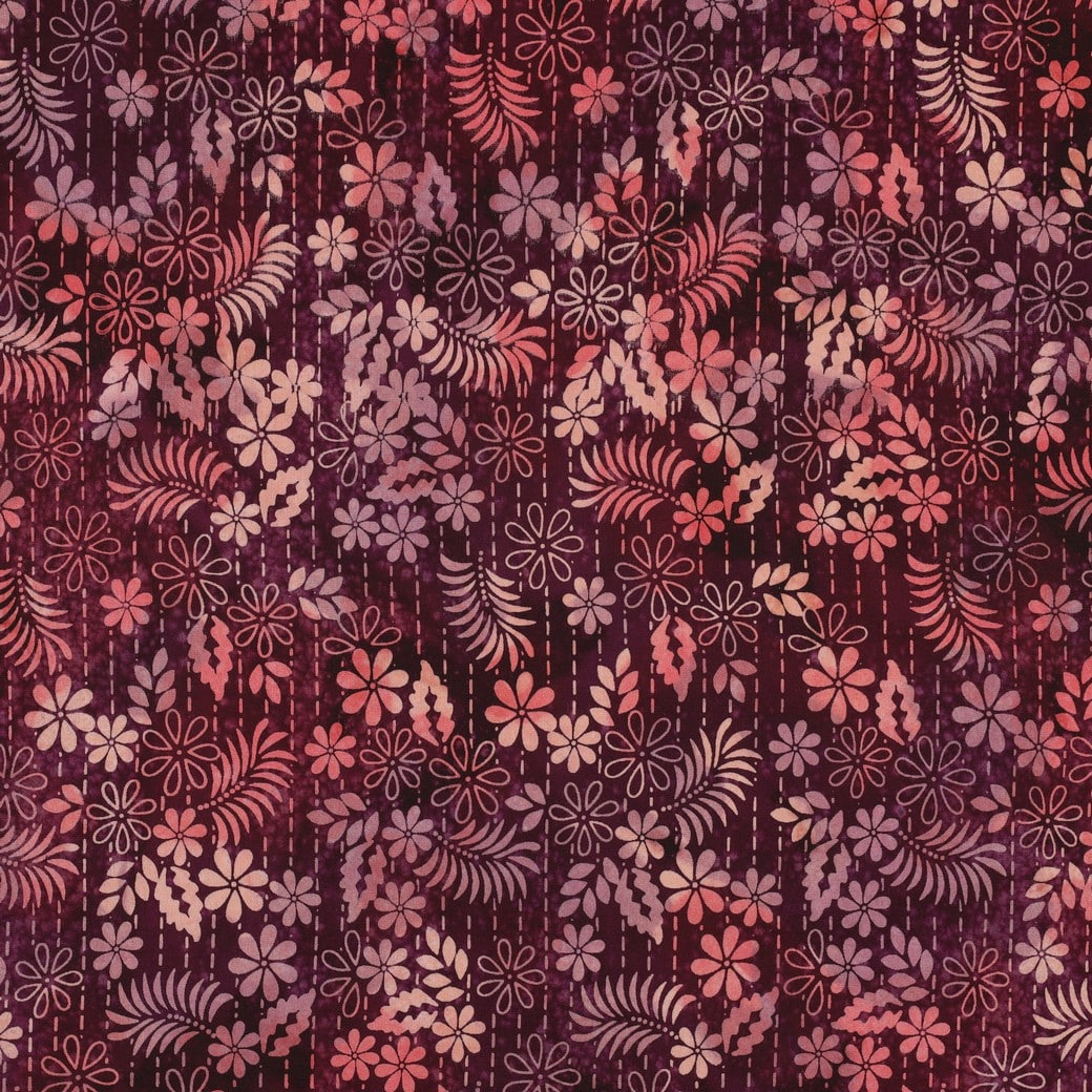 Viscose batik aubergine