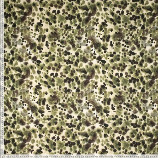 Viscose jacquard dierenprint groen