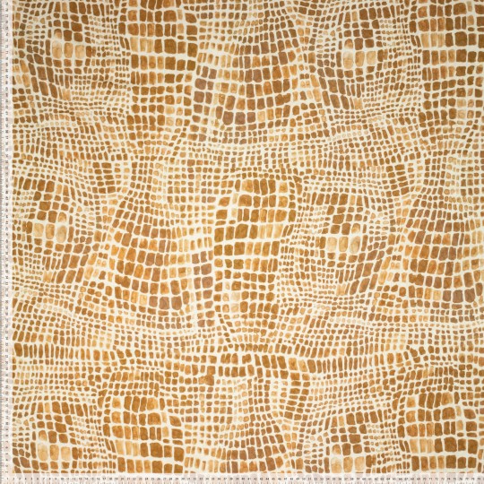 Viscose jacquard slangenprint bruin