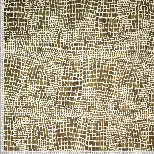 Viscose jacquard slangenprint groen