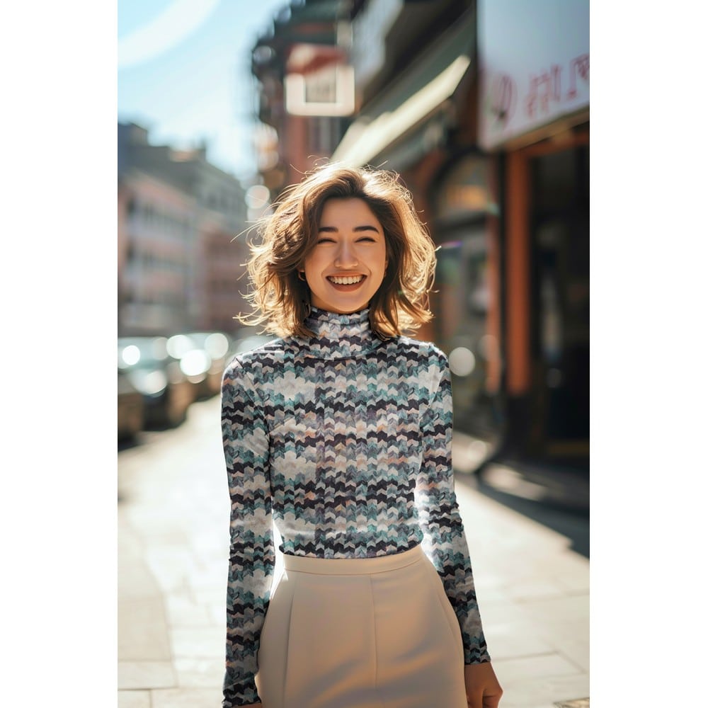 Viscose jersey digitaal geometrisch