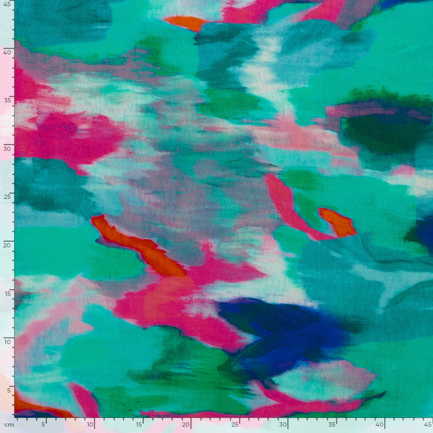 Viscose linnen abstract donker mint