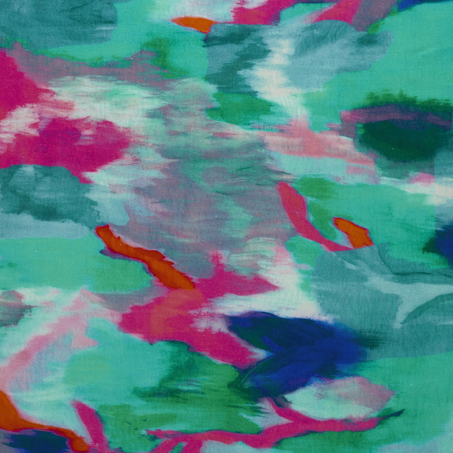 Viscose linnen abstract donker mint