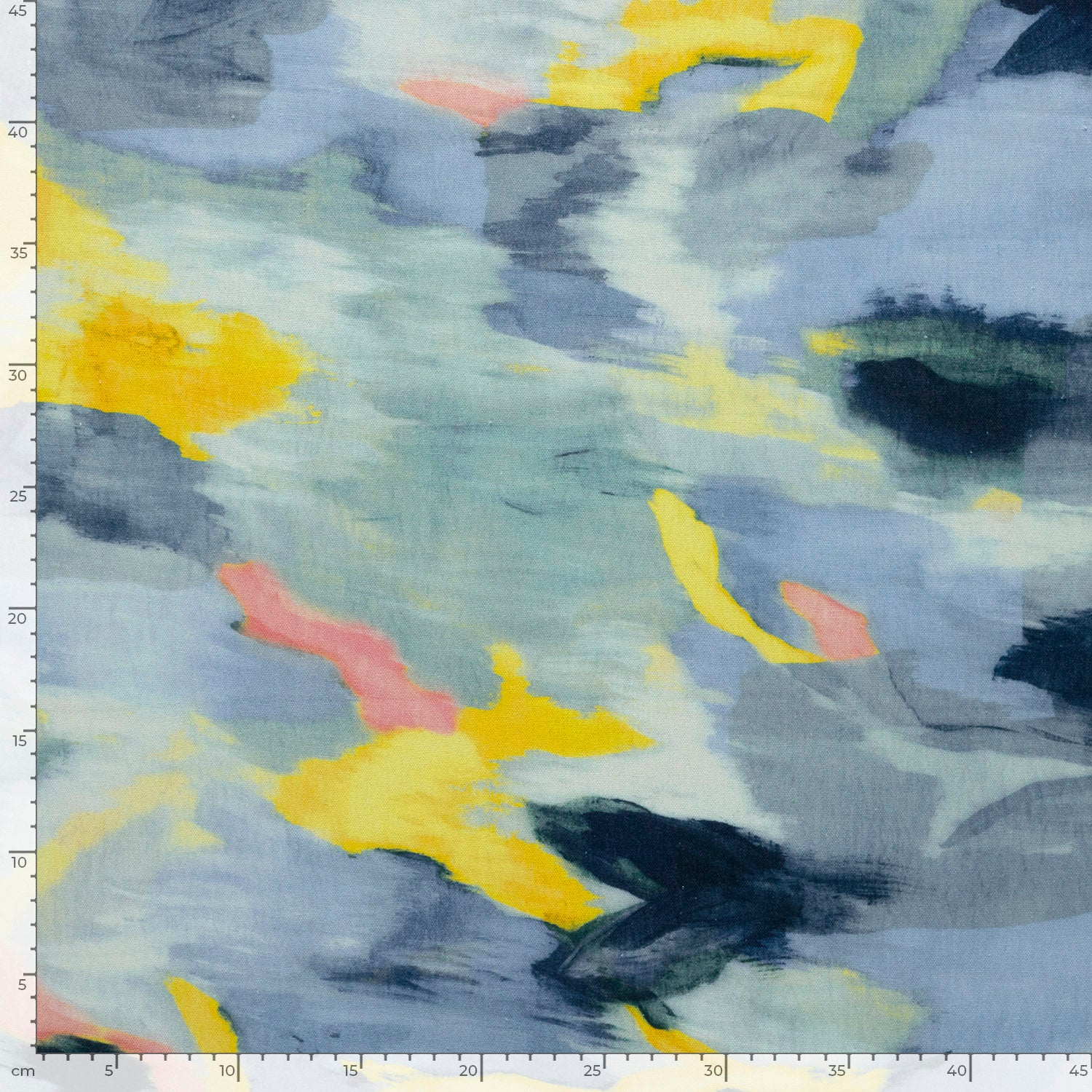 Viscose linnen abstract lichtblauw