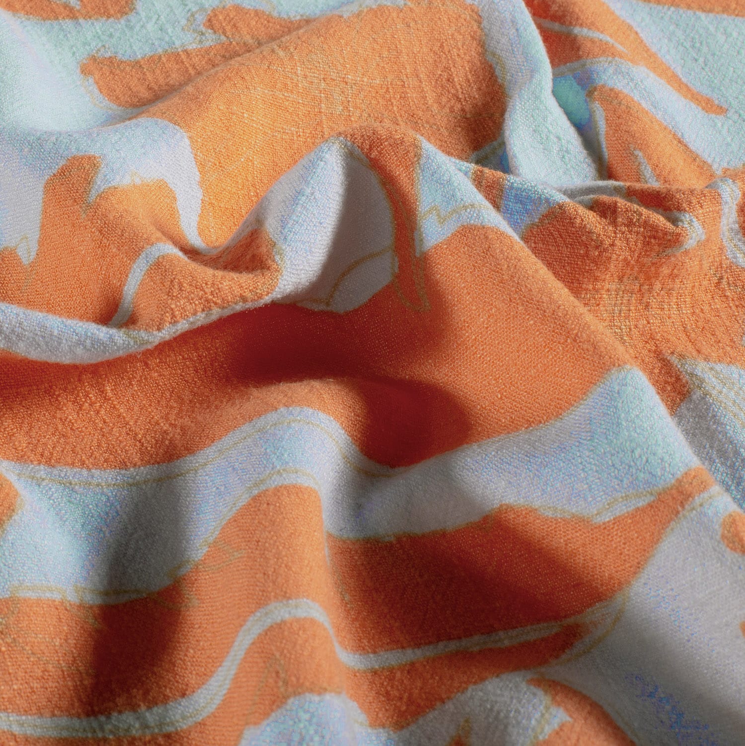 Viscose linnen bloemen lichtblauw