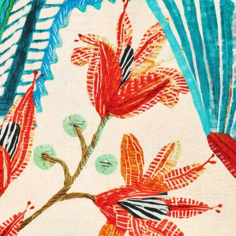 Viscose twill toekan/bladeren