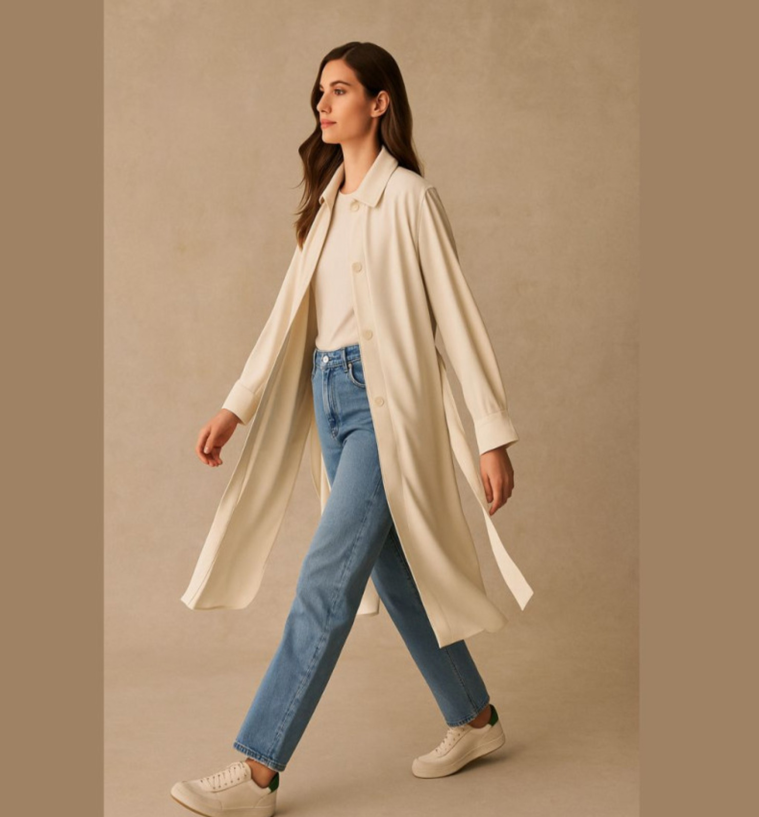 Heavy viscose twill ecru