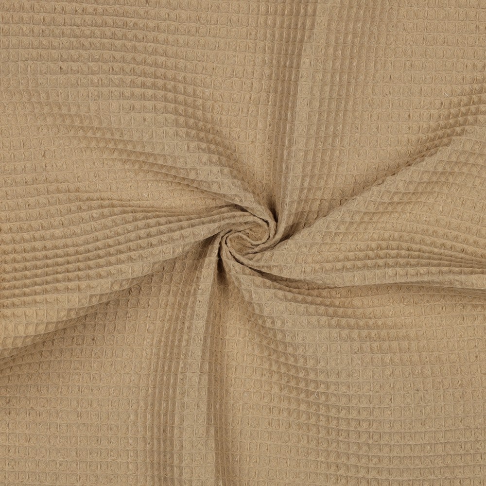 Wafelkatoen warm beige