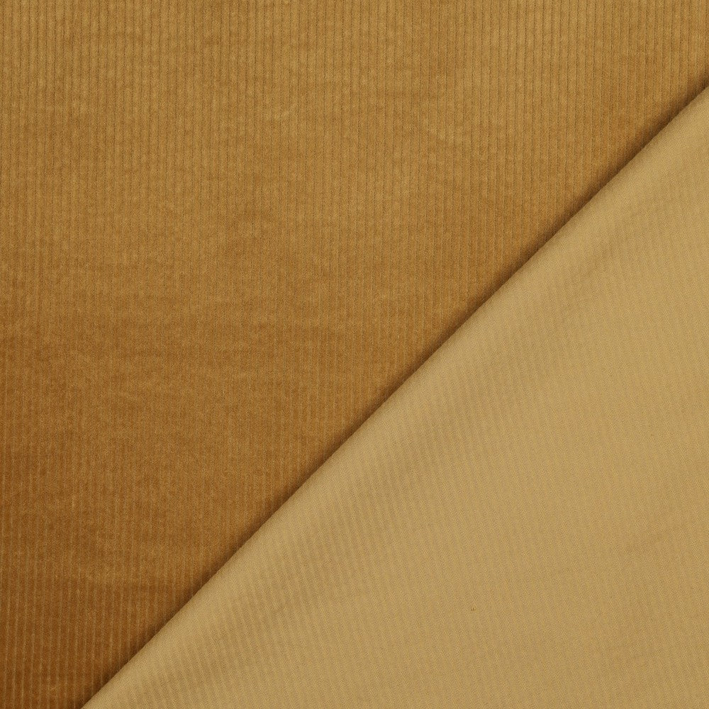 Washed corduroy 6W stretch mosterd