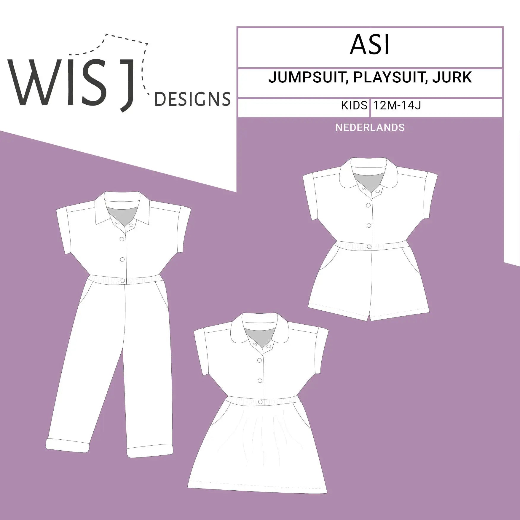 WISJ - Asi jumpsuit/playsuit/jurk kids (papieren patroon)