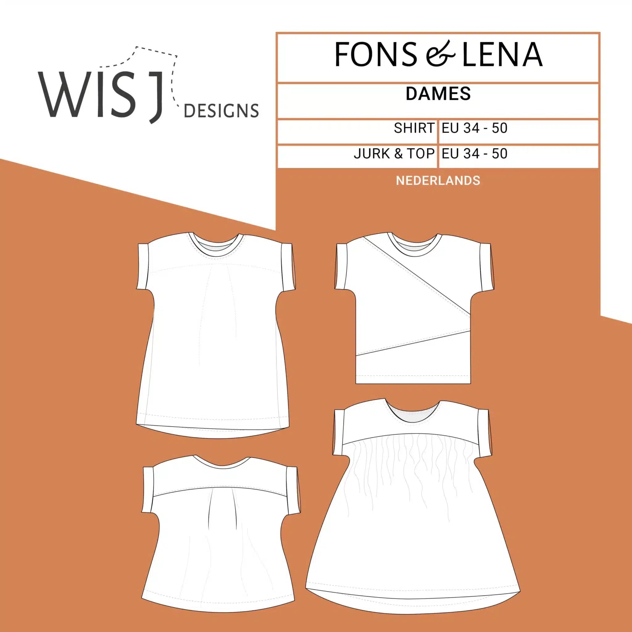 WISJ - Fons shirt &amp; Lena jurk/top dames (papieren patroon)