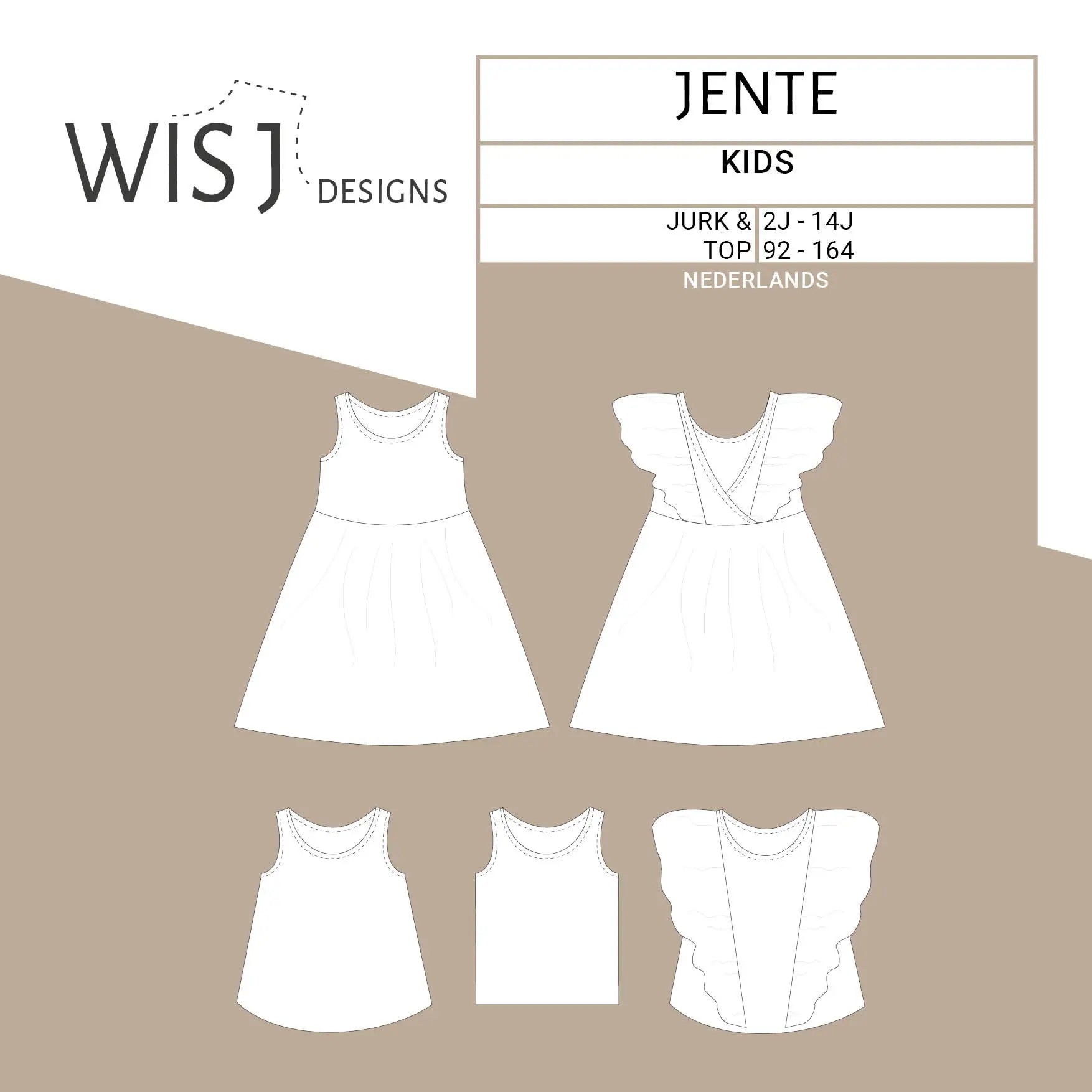 WISJ - Jente jurk/top kids (papieren patroon)