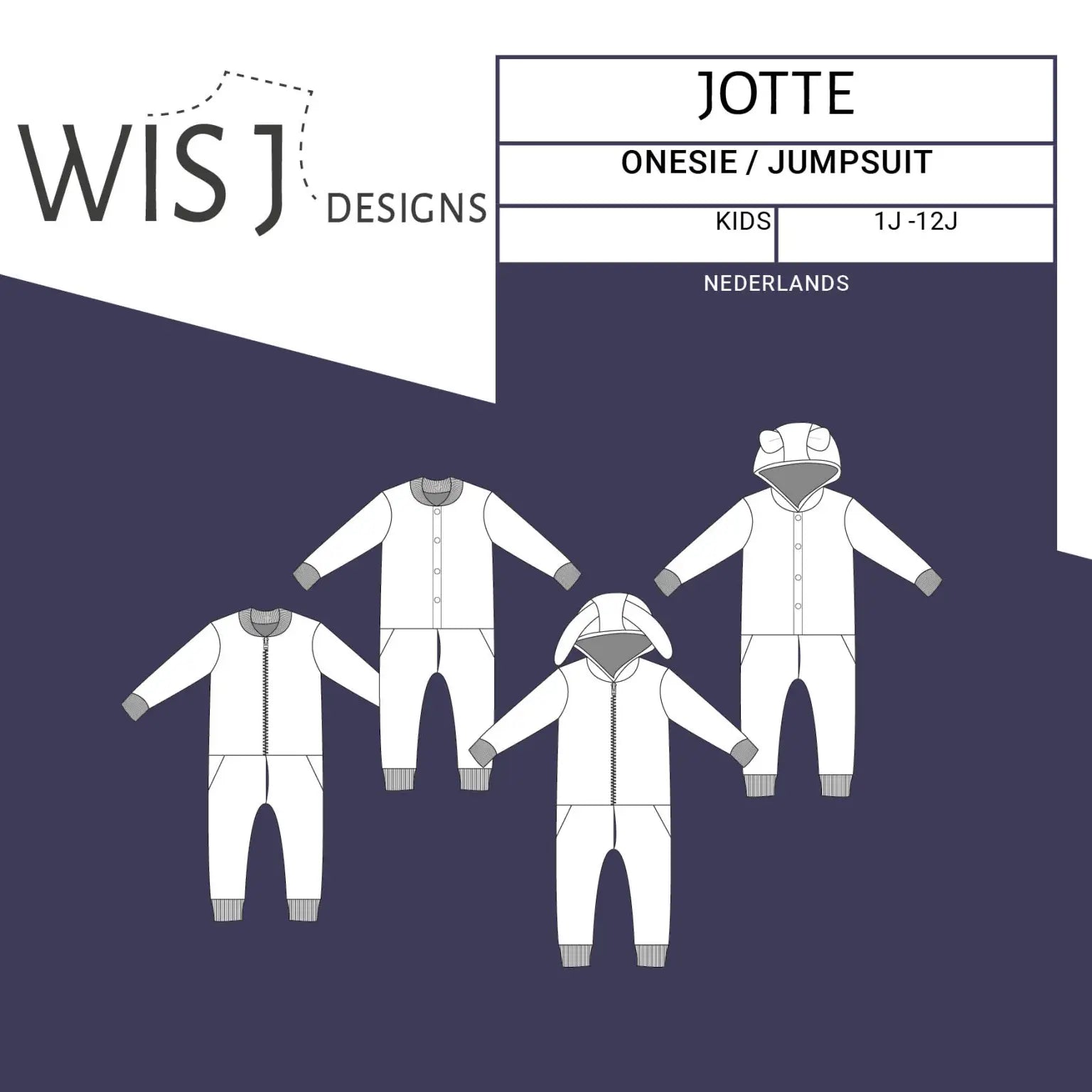 WISJ - Jotte onesie/jumpsuit kids (papieren patroon)