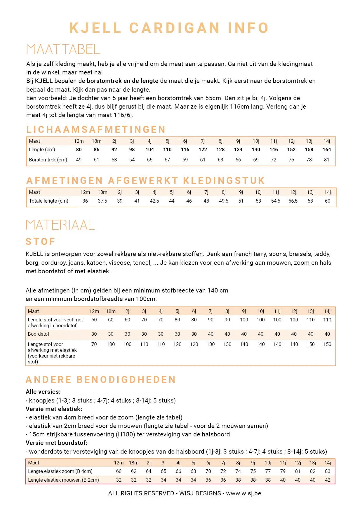 WISJ - Kjell cardigan kids (papieren patroon)