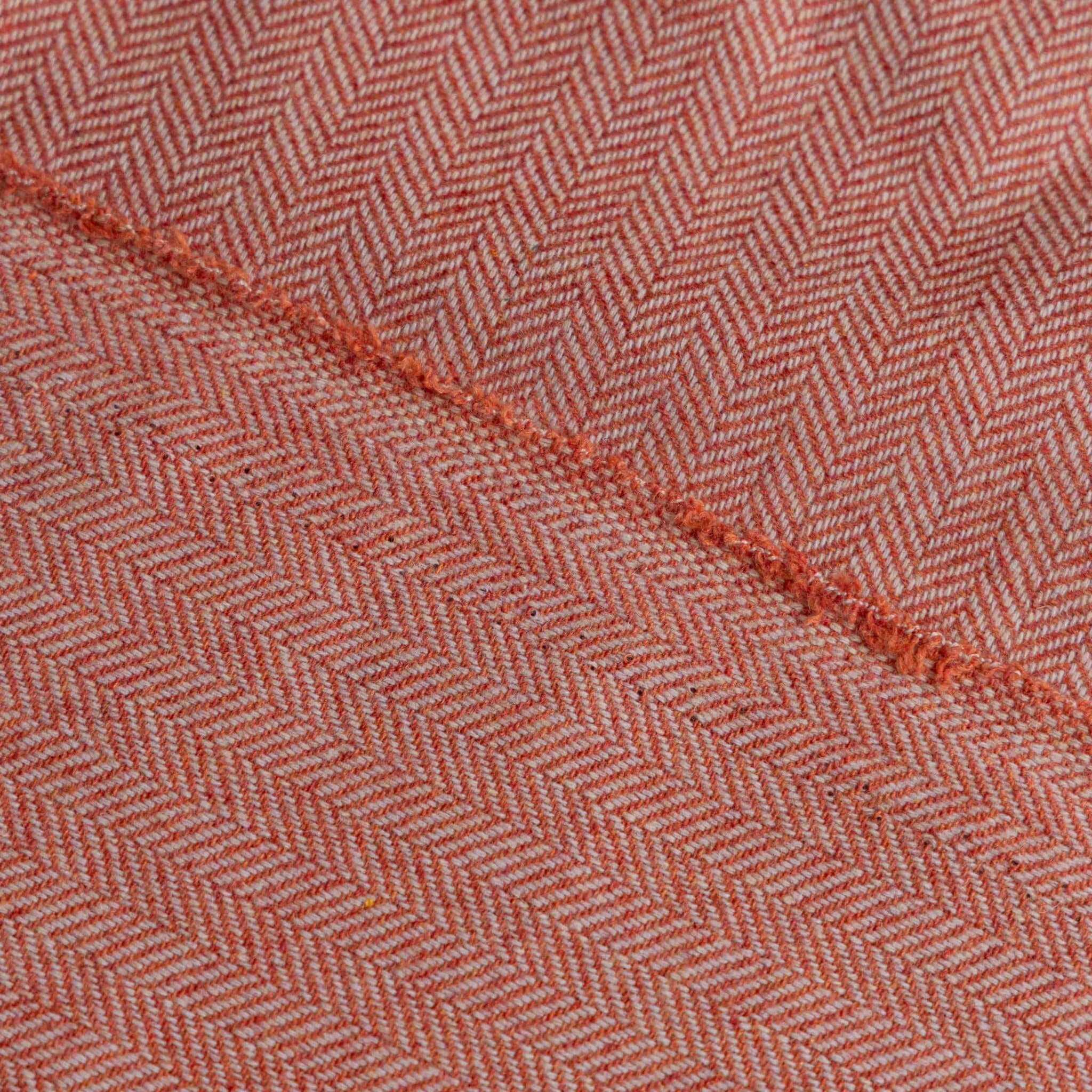 Wol | Polyester yarn dyed herringbone oranje