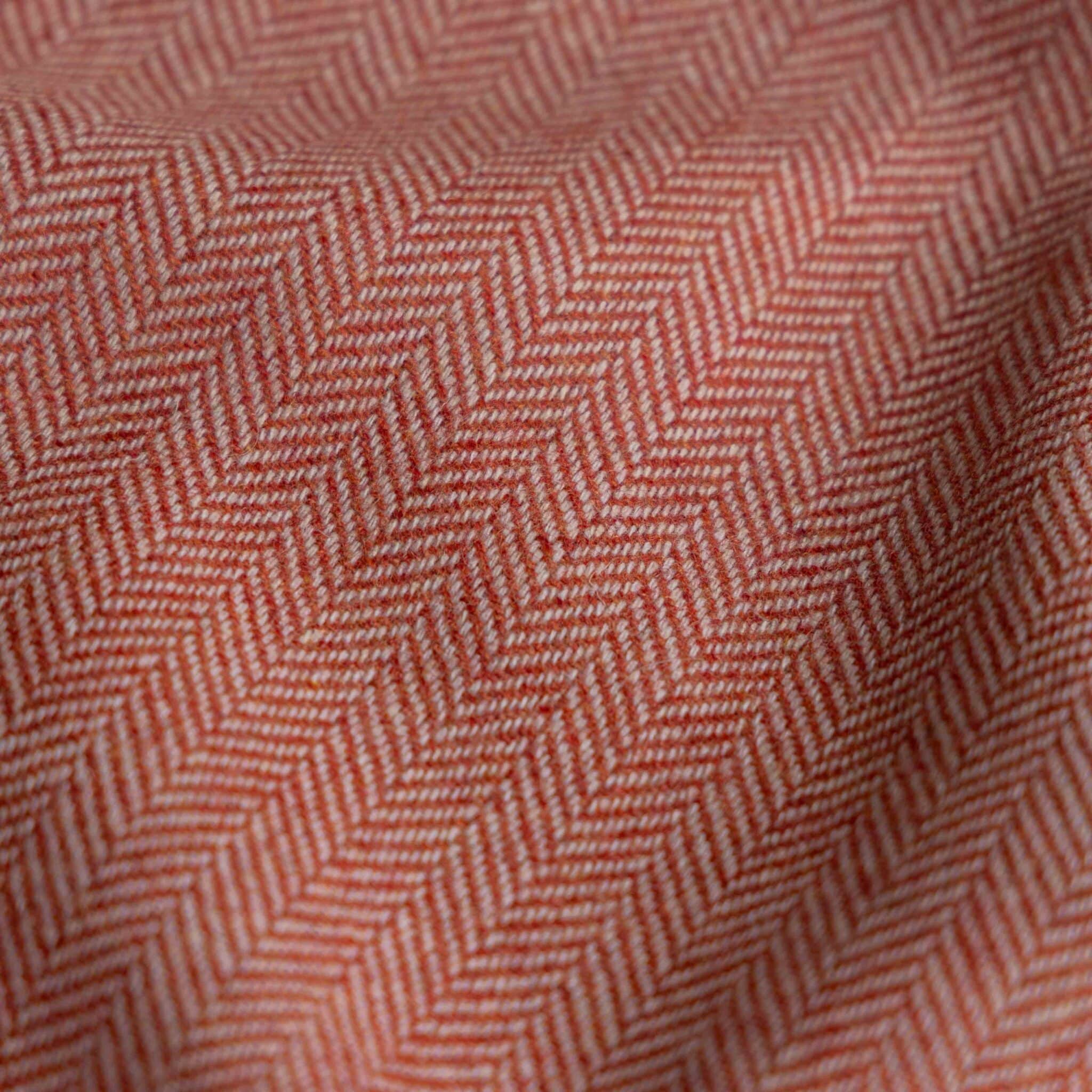 Wol | Polyester yarn dyed herringbone oranje
