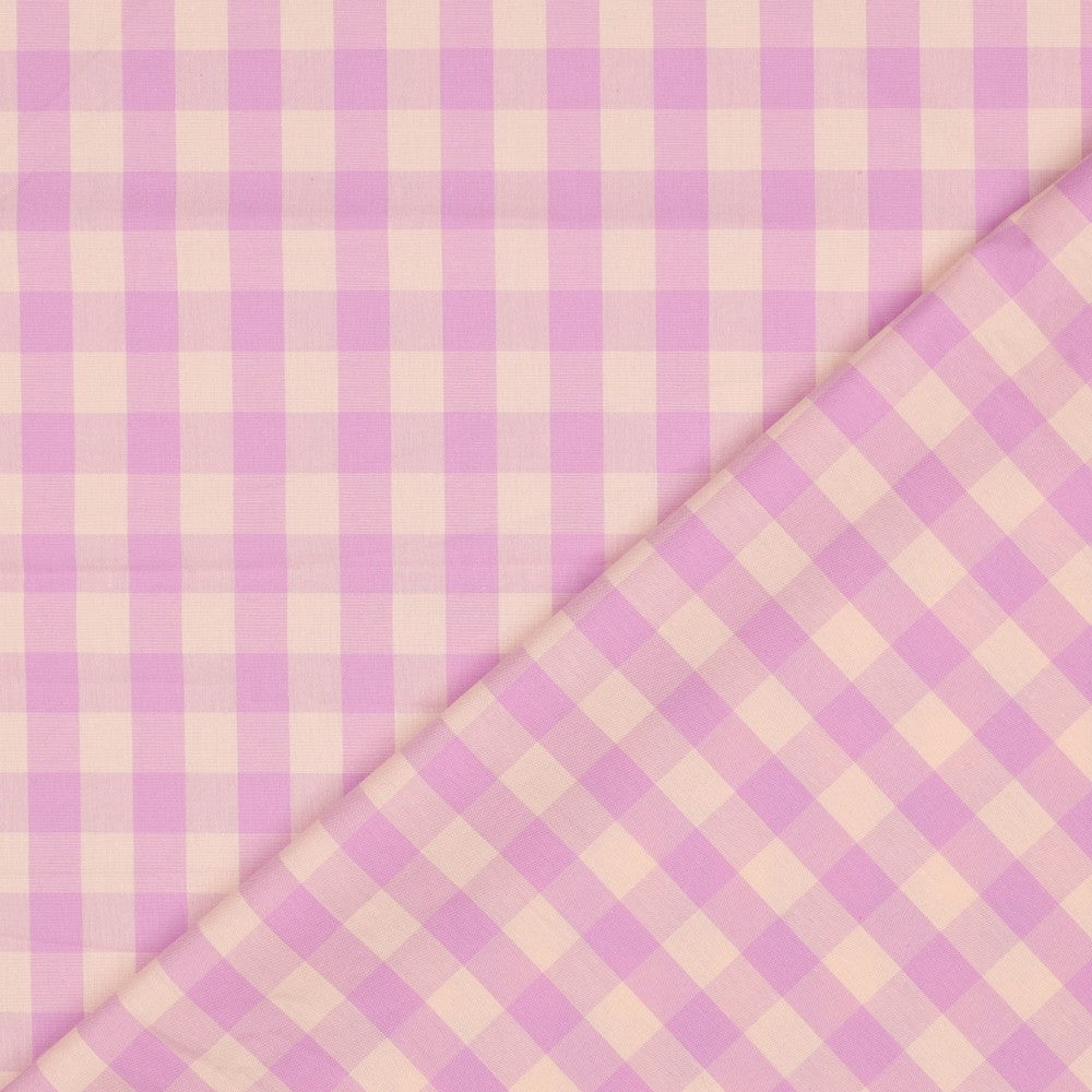 Yarn dyed katoen ruiten perzik/roze