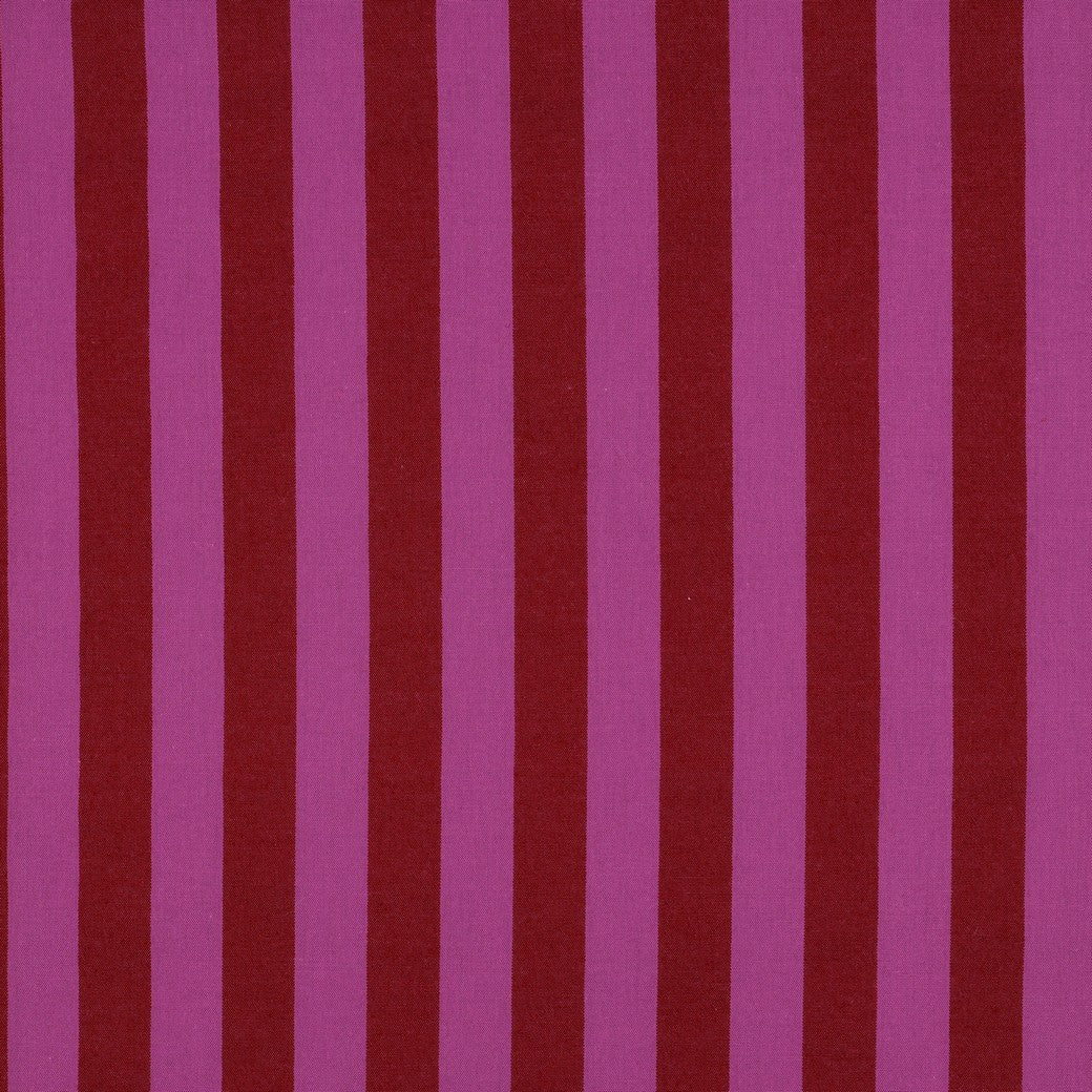 Yarn dyed katoen strepen rood/fuchsia