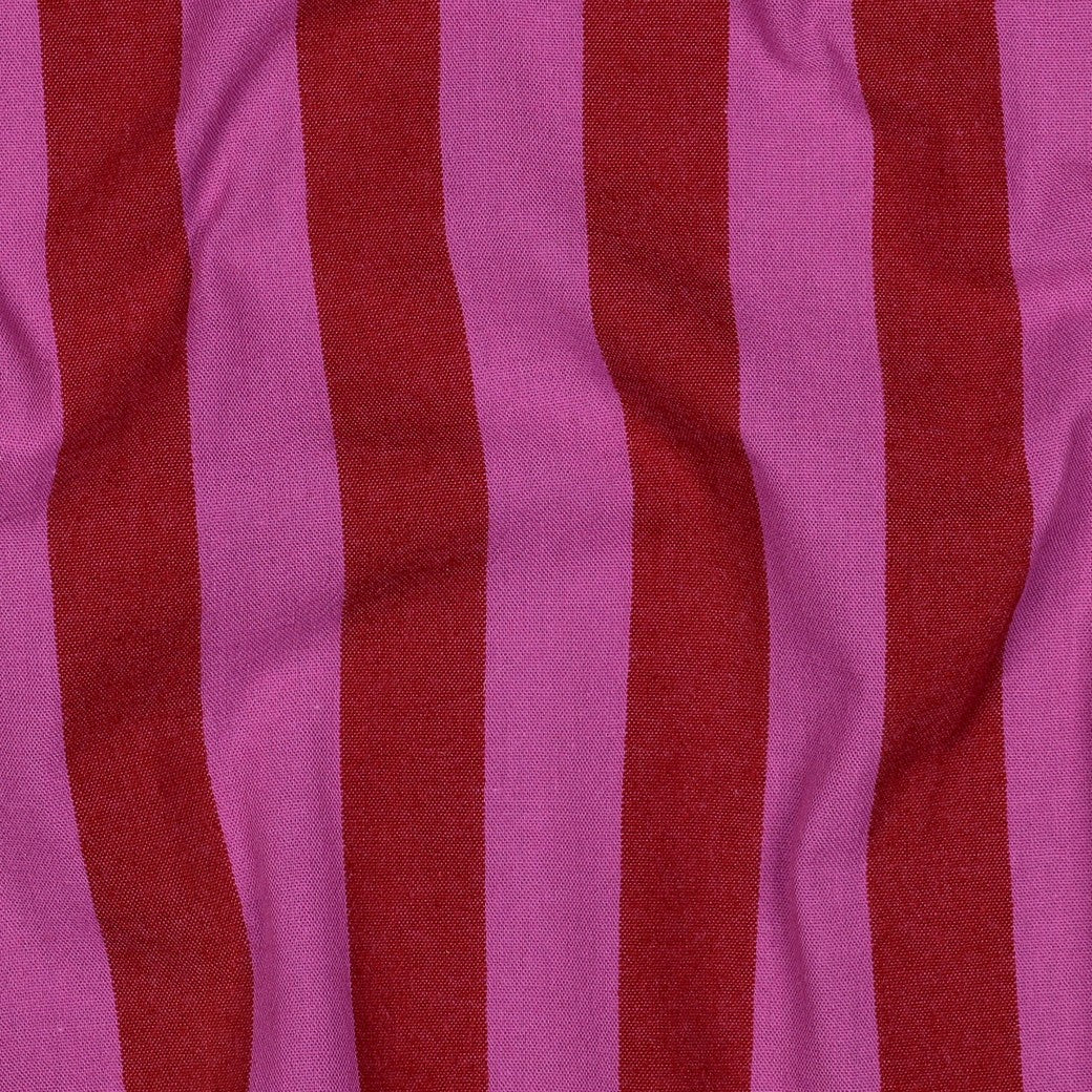 Yarn dyed katoen strepen rood/fuchsia