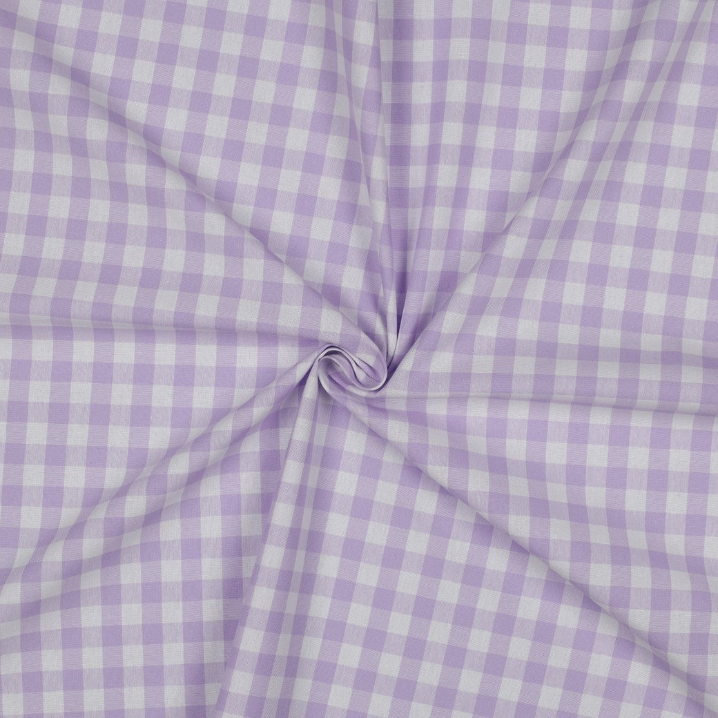 Yarn dyed poplin ruit 10mm lila