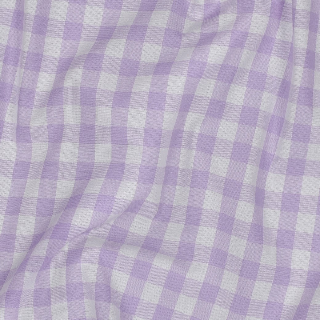 Yarn dyed poplin ruit 10mm lila