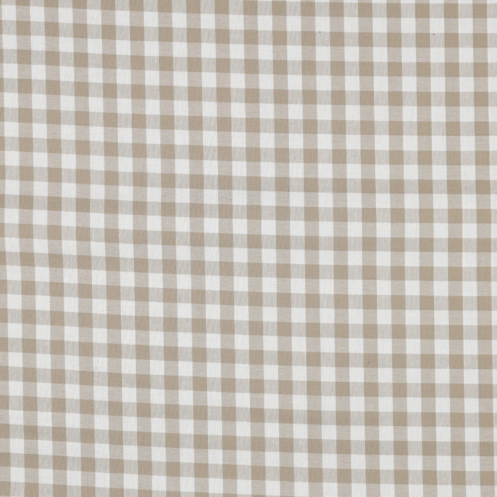 Yarn dyed poplin ruit 10mm zand