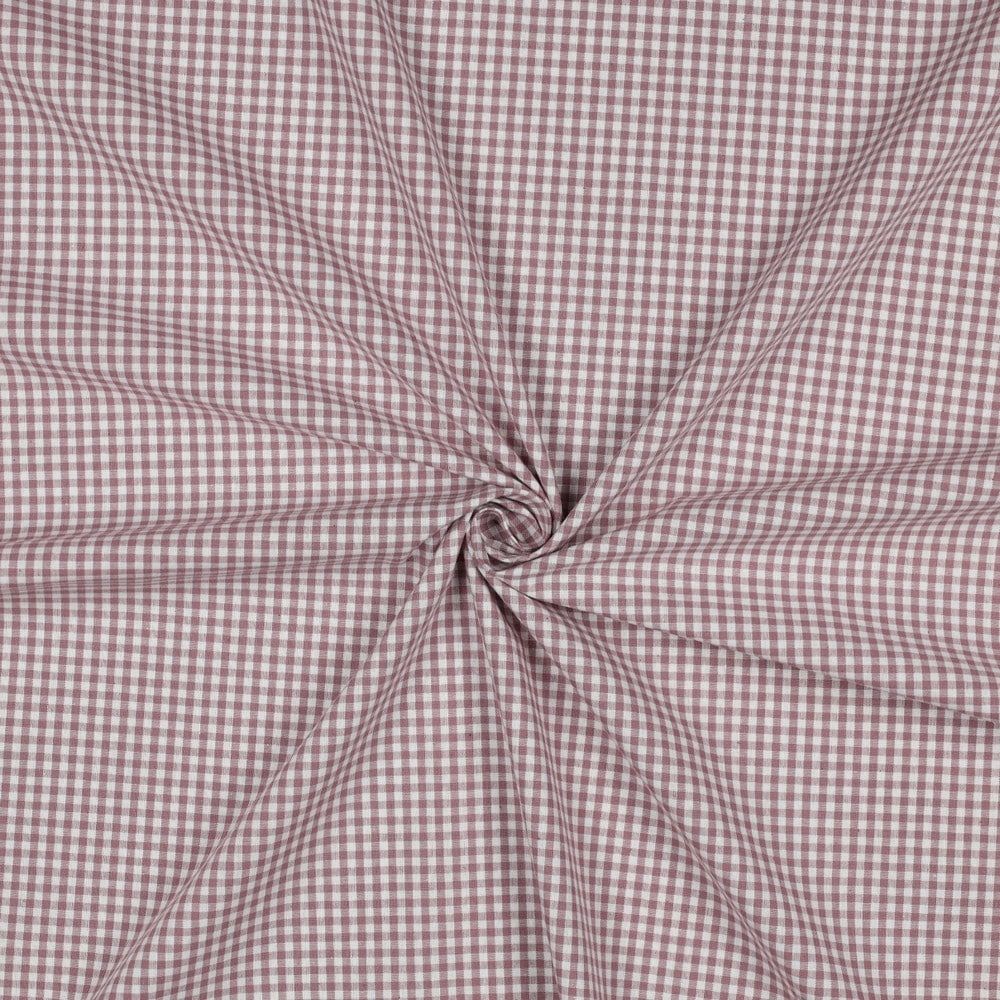 Yarn dyed poplin ruit 2.7mm mauve