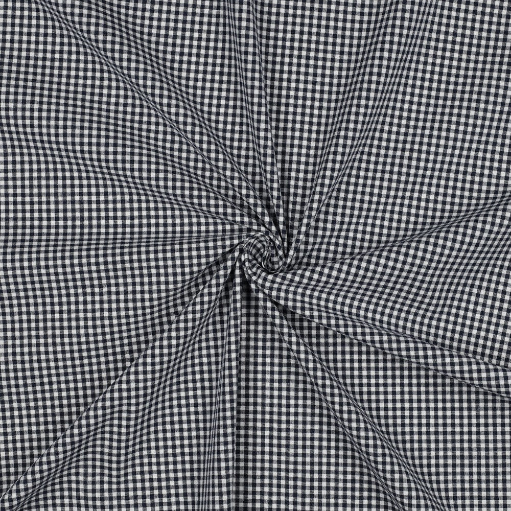 Yarn dyed poplin ruit 2.7mm navy